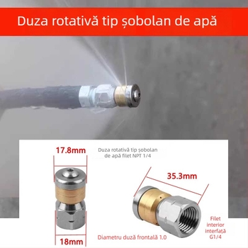 Instrument compact de curățare cu presiune înaltă pentru țevi și scurgeri de bucătărie, cap de curățare – accesorii
