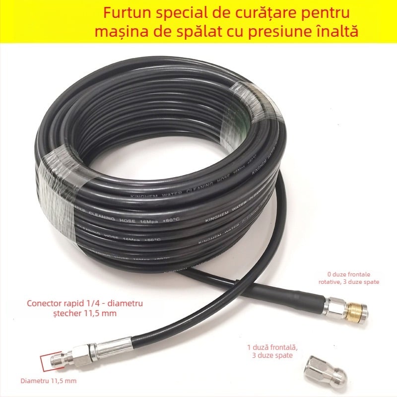 Instrument compact de curățare cu presiune înaltă pentru țevi și scurgeri de bucătărie, cap de curățare – accesorii