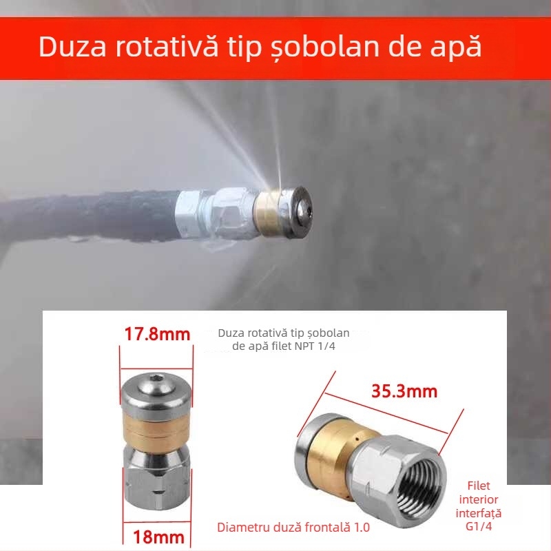 Instrument compact de curățare cu presiune înaltă pentru țevi și scurgeri de bucătărie, cap de curățare – accesorii