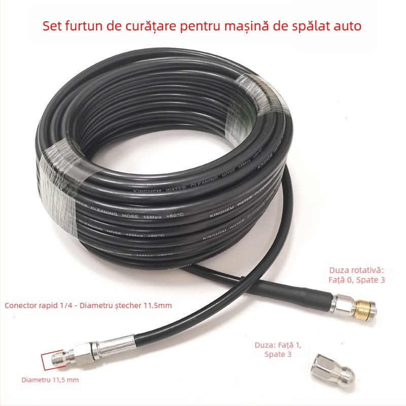Instrument compact de curățare cu presiune înaltă pentru țevi și scurgeri de bucătărie, cap de curățare – accesorii