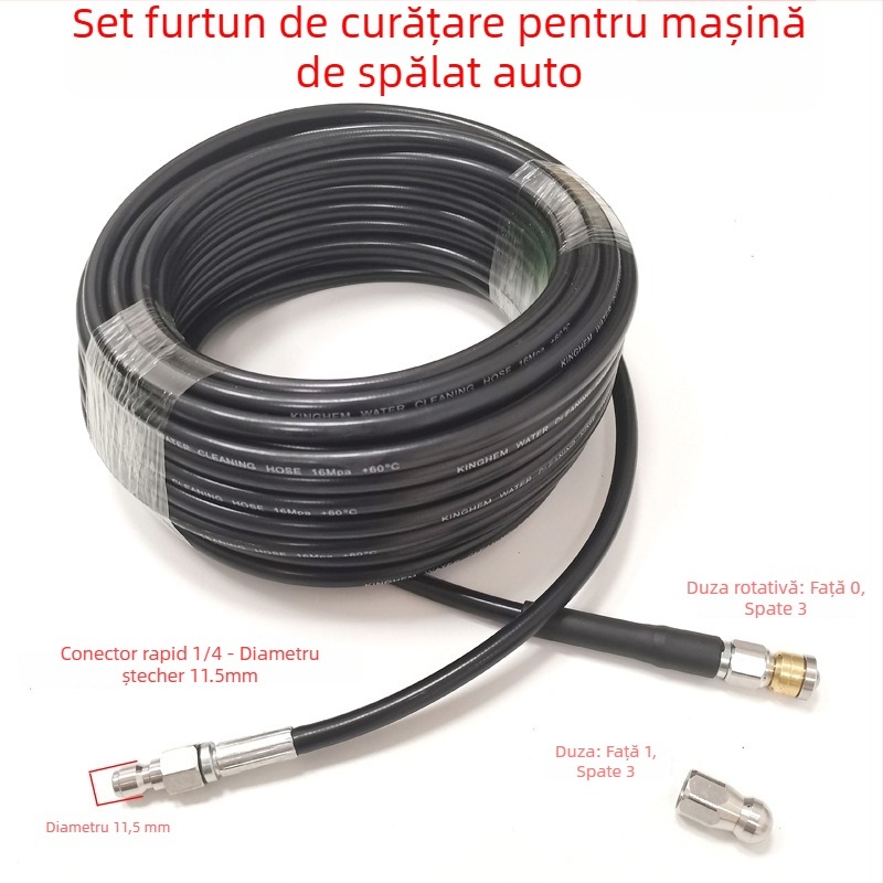 Instrument compact de curățare cu presiune înaltă pentru țevi și scurgeri de bucătărie, cap de curățare – accesorii