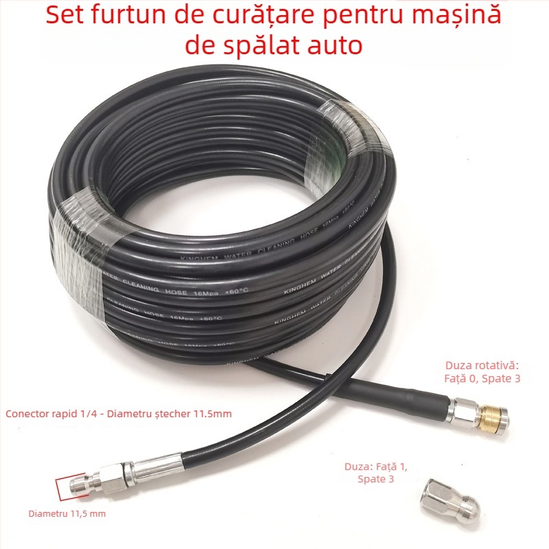 Instrument compact de curățare cu presiune înaltă pentru țevi și scurgeri de bucătărie, cap de curățare – accesorii