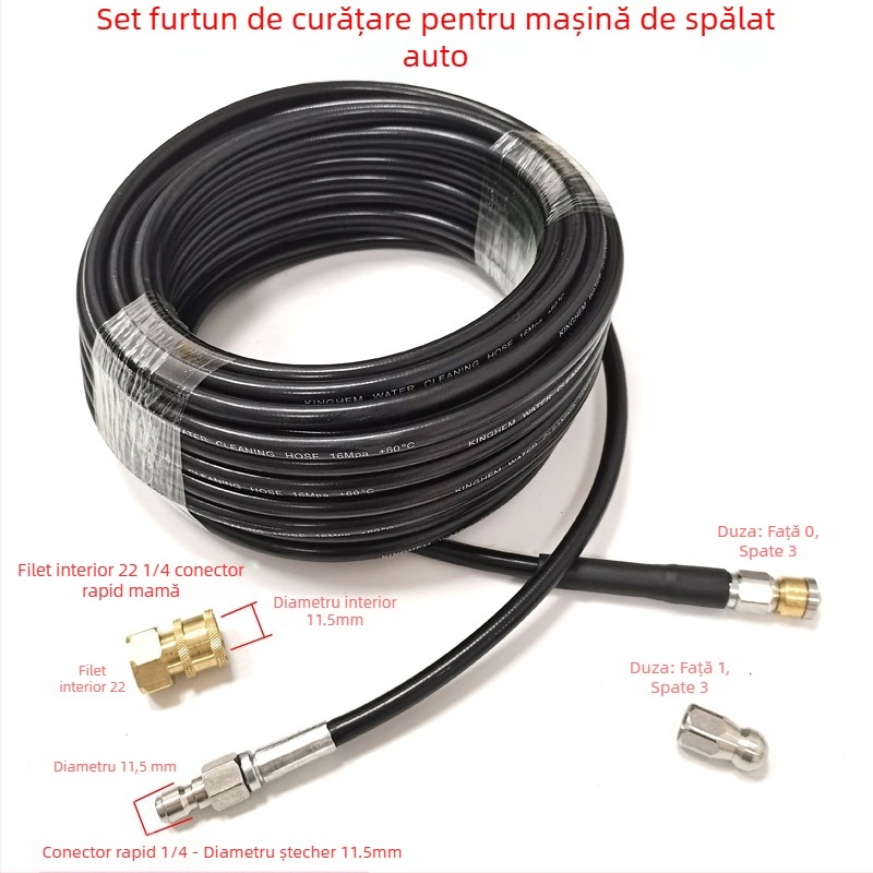Instrument compact de curățare cu presiune înaltă pentru țevi și scurgeri de bucătărie, cap de curățare – accesorii