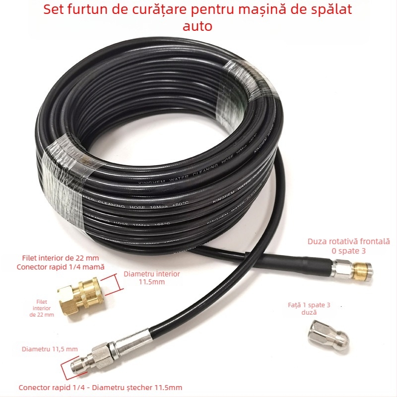 Instrument compact de curățare cu presiune înaltă pentru țevi și scurgeri de bucătărie, cap de curățare – accesorii