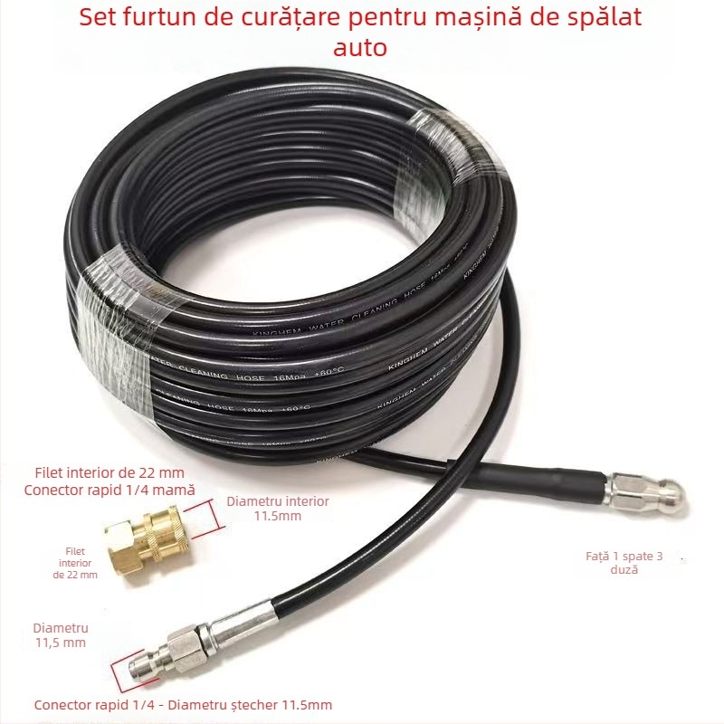Instrument compact de curățare cu presiune înaltă pentru țevi și scurgeri de bucătărie, cap de curățare – accesorii