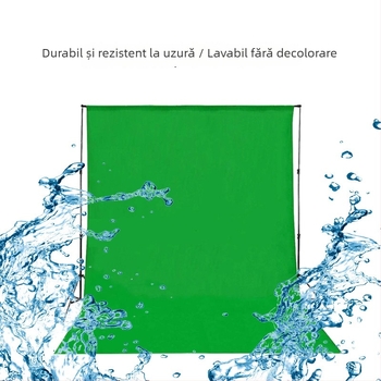 Fundal fotografic din bumbac 100%, verde, grosime 21S, finisaj spălat — culori albastre și negre