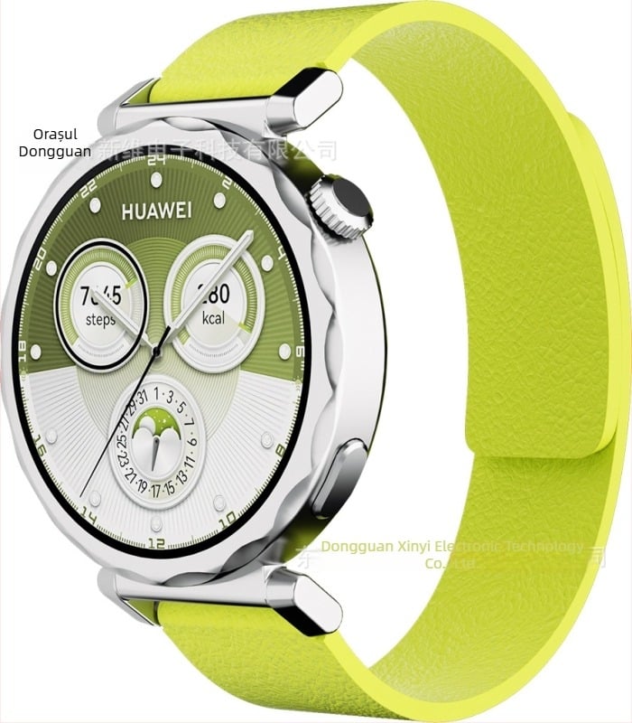 Brățară de înlocuire pentru Huawei GT5, 18 mm, silicon magnetic cu textură pietroasă, unisex