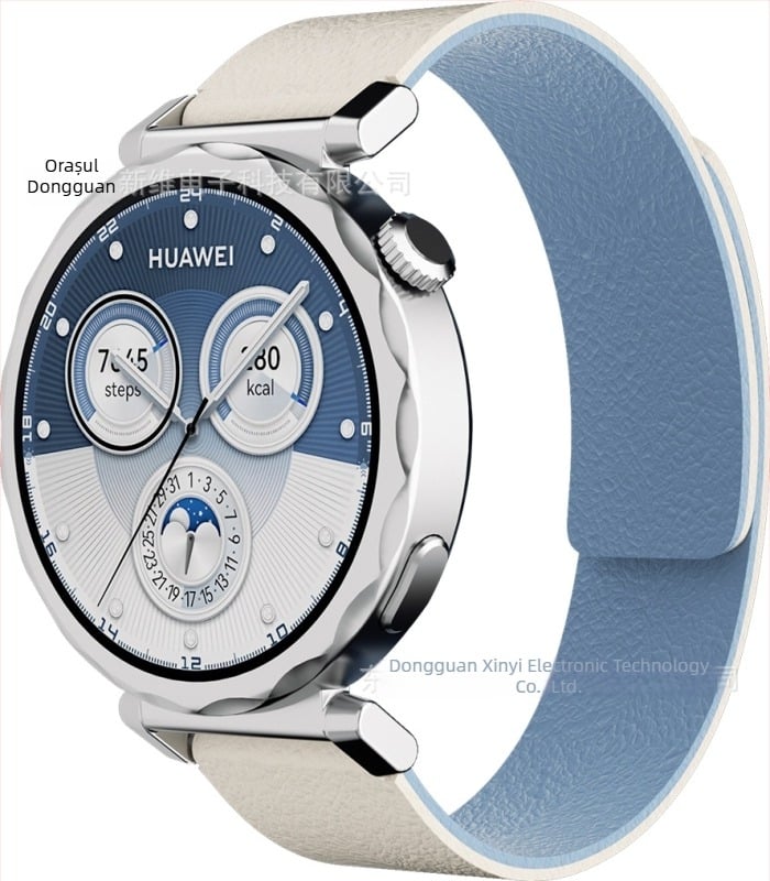 Brățară de înlocuire pentru Huawei GT5, 18 mm, silicon magnetic cu textură pietroasă, unisex