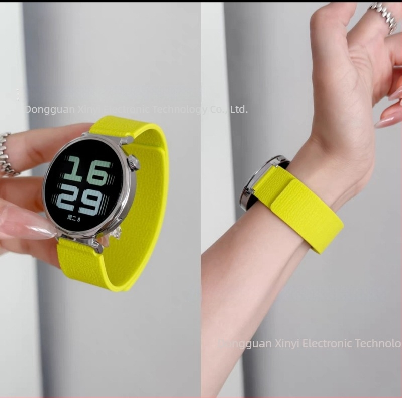 Brățară de înlocuire pentru Huawei GT5, 18 mm, silicon magnetic cu textură pietroasă, unisex