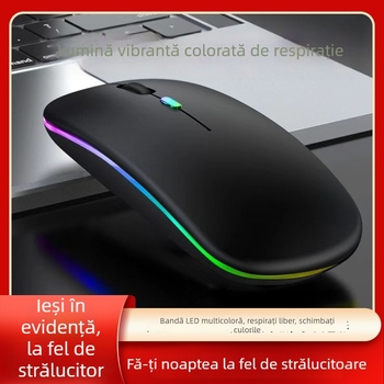 Mouse Bluetooth reîncărcabil, fără fir, ultra-subțire, optic, dual-mod, silențios, încărcare USB