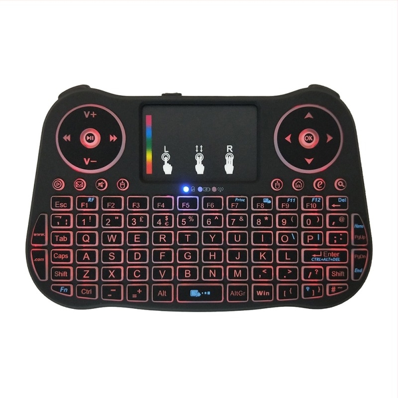 MT08 Mini tastatură iluminată cu Air Mouse, wireless 2.4 GHz, 78 taste
