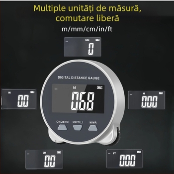 Bandă metrică rulantă cu afișaj digital pentru suprafețe neregulate, dispozitiv portabil multifuncțional de înaltă precizie, cu unități metrice și imperiale