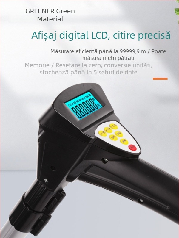 Green Forest distanțometru mecanic cu afișaj digital, măsurare în aer liber cu rolă de mână, precizie înaltă