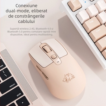 Liberty Wolf A3 mouse wireless Bluetooth cu mod dual, reîncărcabil, pentru birou acasă și jocuri, compatibil laptop