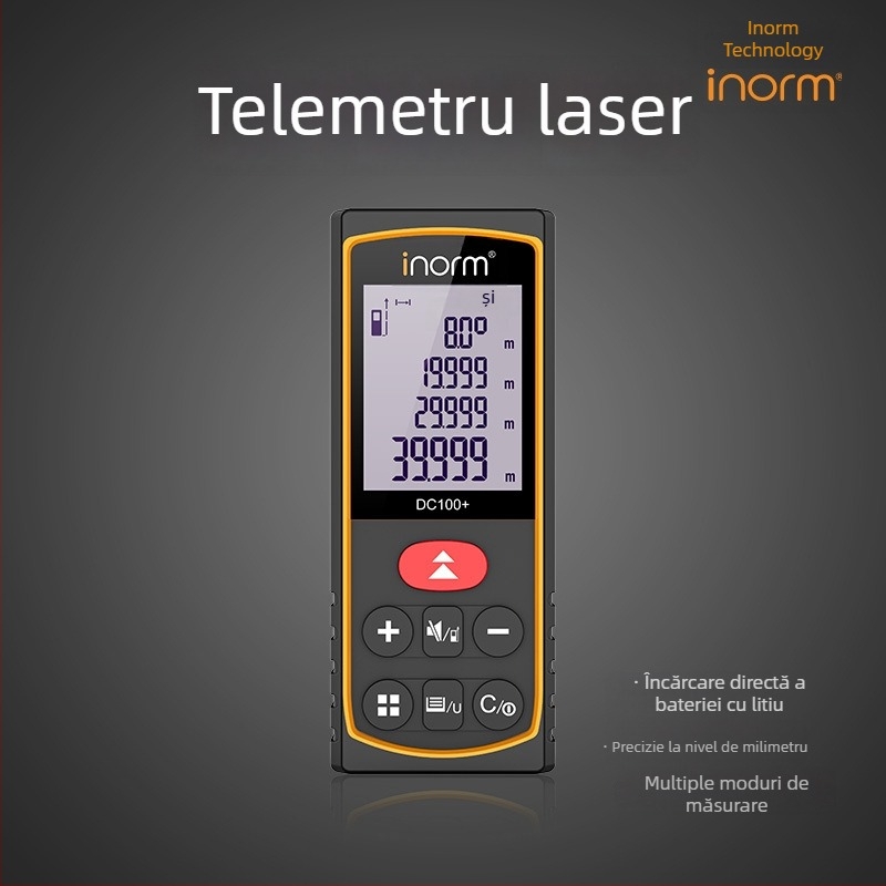 Nomi telemetru cu laser, mini, lumină roșie, instrument portabil de măsurare, înaltă precizie, altimetru pentru măsurarea încăperilor
