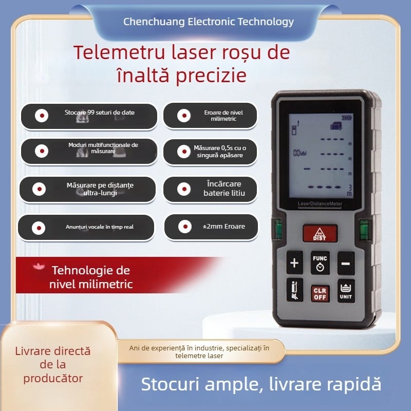 Măsurător cu laser infraroșu, instrument portabil, precizie înaltă