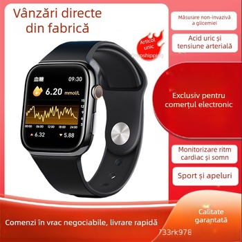 Ceas inteligent de înaltă precizie pentru monitorizarea fără durere a glicemiei, tensiunii arteriale, ritmului cardiac, lipidelor și acidului uric