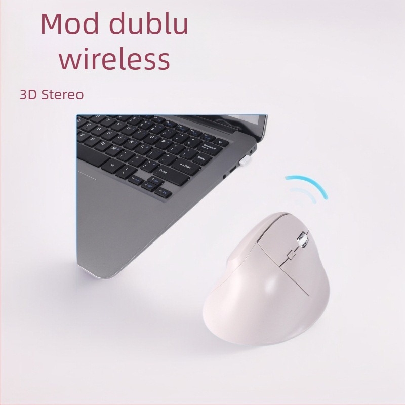 Mouse vertical ergonomic fără fir, cu mod dual, operare silențioasă, priză confortabilă pentru birou, Bluetooth