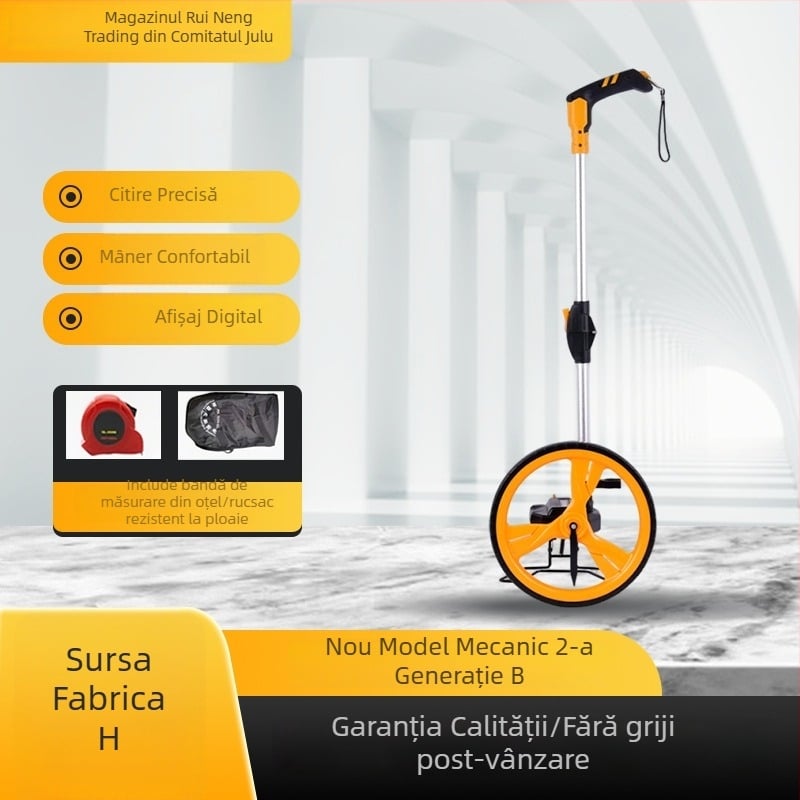 Roată de măsurare mecanică, trasă manual, pentru exterior, cu precizie în măsurarea distanțelor