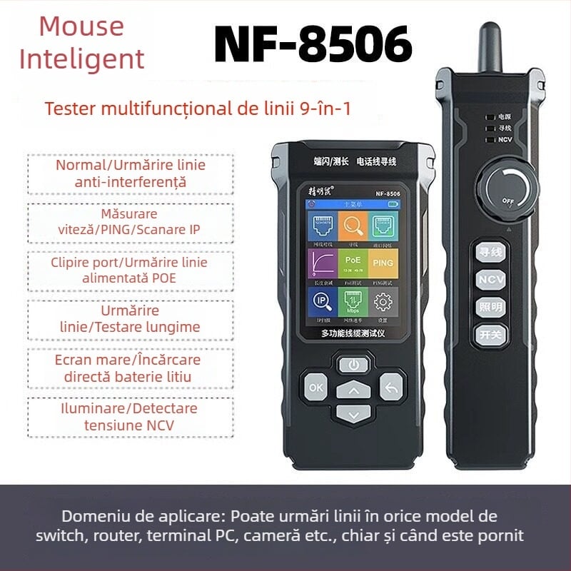 Smart Mouse NF-8508 Detectare de linie, senzor optic de putere și tester PoE