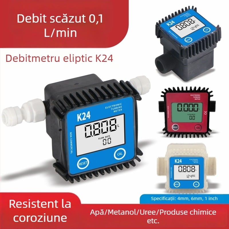 K24 fluxmetru micro pentru motorină, benzină, metanol și apă, cu contor electronic de apă și afișaj digital