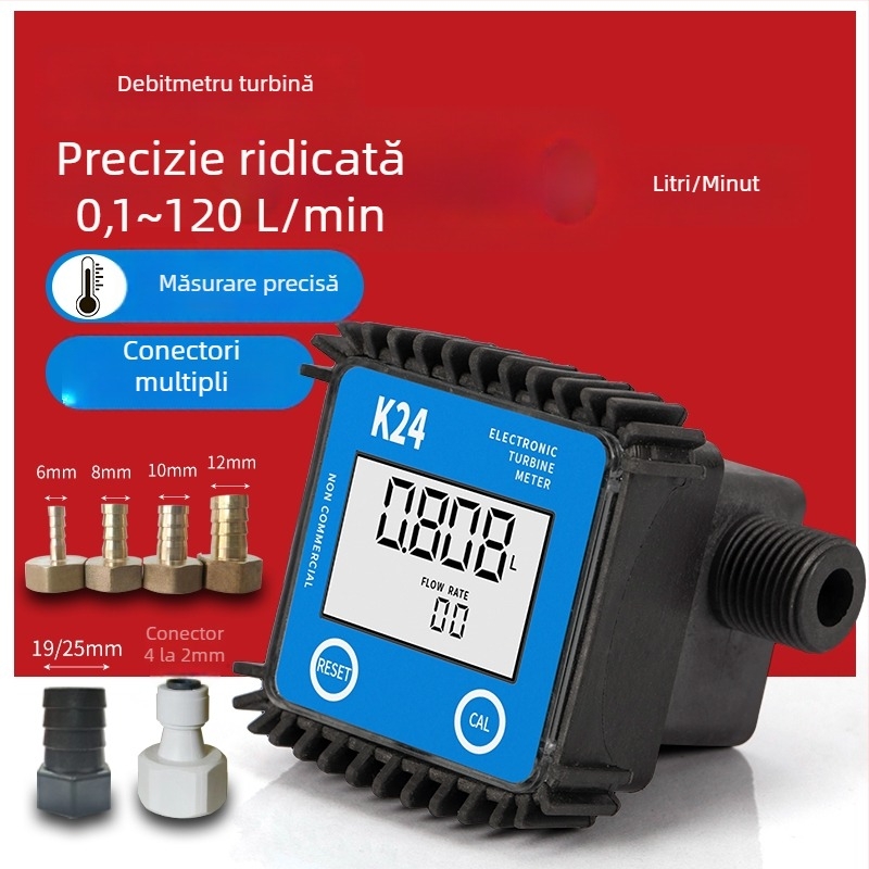 K24 fluxmetru micro pentru motorină, benzină, metanol și apă, cu contor electronic de apă și afișaj digital