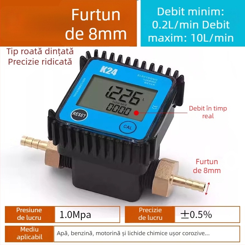 K24 fluxmetru micro pentru motorină, benzină, metanol și apă, cu contor electronic de apă și afișaj digital