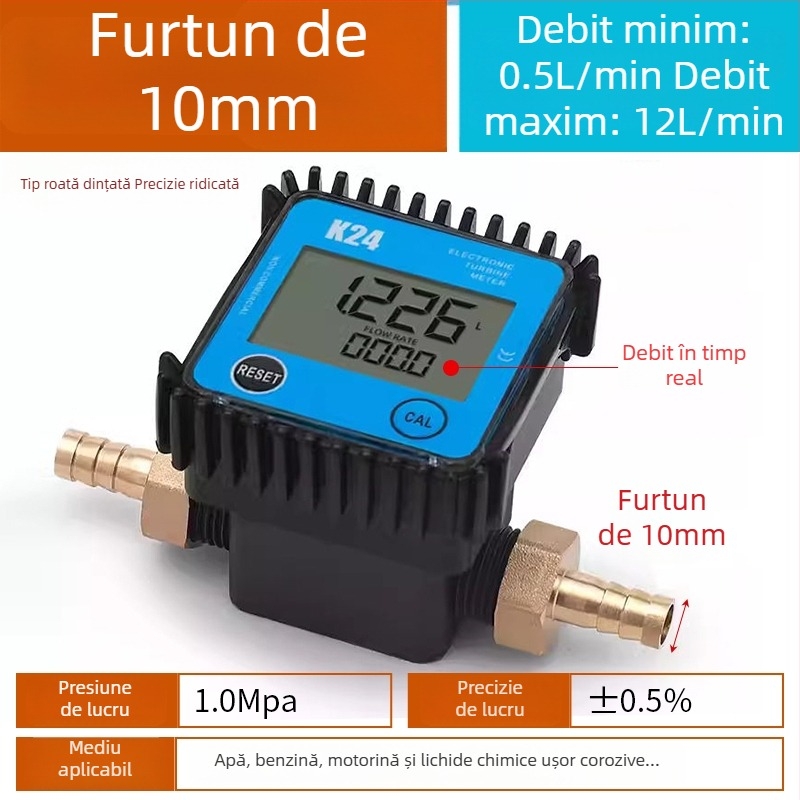 K24 fluxmetru micro pentru motorină, benzină, metanol și apă, cu contor electronic de apă și afișaj digital