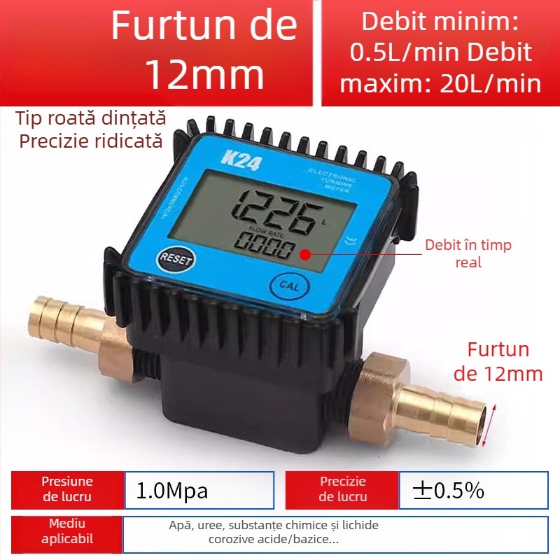K24 fluxmetru micro pentru motorină, benzină, metanol și apă, cu contor electronic de apă și afișaj digital