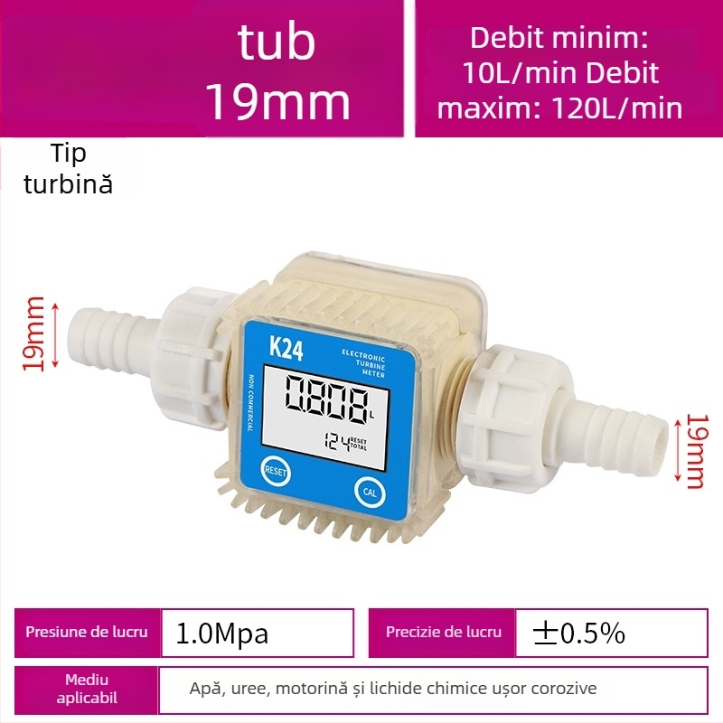 K24 fluxmetru micro pentru motorină, benzină, metanol și apă, cu contor electronic de apă și afișaj digital