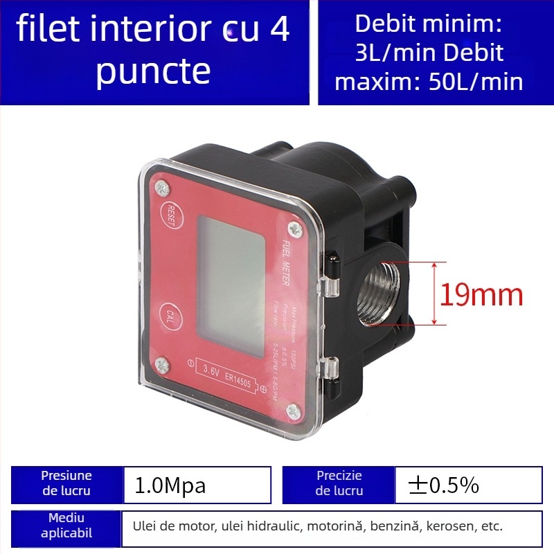 K24 fluxmetru micro pentru motorină, benzină, metanol și apă, cu contor electronic de apă și afișaj digital