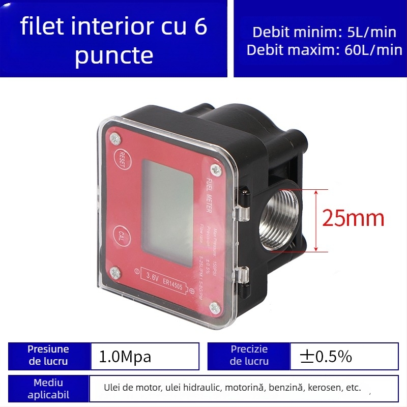 K24 fluxmetru micro pentru motorină, benzină, metanol și apă, cu contor electronic de apă și afișaj digital