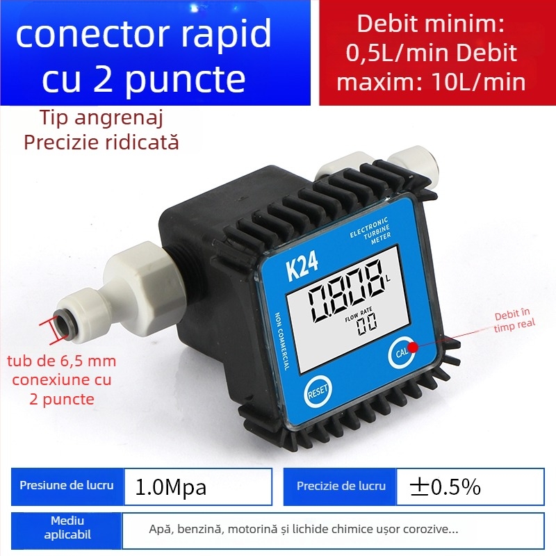 K24 fluxmetru micro pentru motorină, benzină, metanol și apă, cu contor electronic de apă și afișaj digital