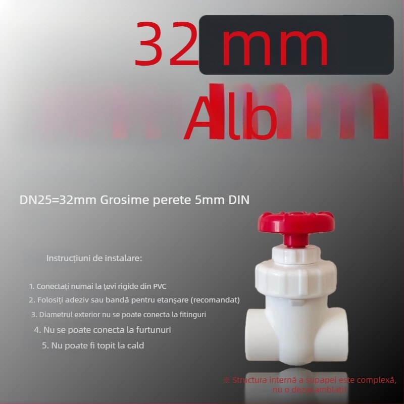 Supapă PVC pentru acvariu cu amortizor de zgomot, reglare fină a debitului și drenaj pentru filtrul de jos