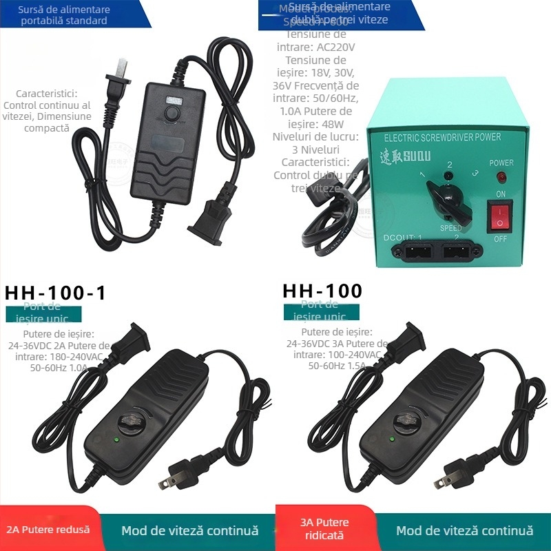 Regulator de viteză fără trepte pentru șurubelniță electrică, sursă de alimentare reglabilă 24–36V, 2A