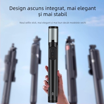 Bețișor Bluetooth pentru telefon, cu stabilizator de mână, braț telescopic pentru podea și trepied pentru streaming live