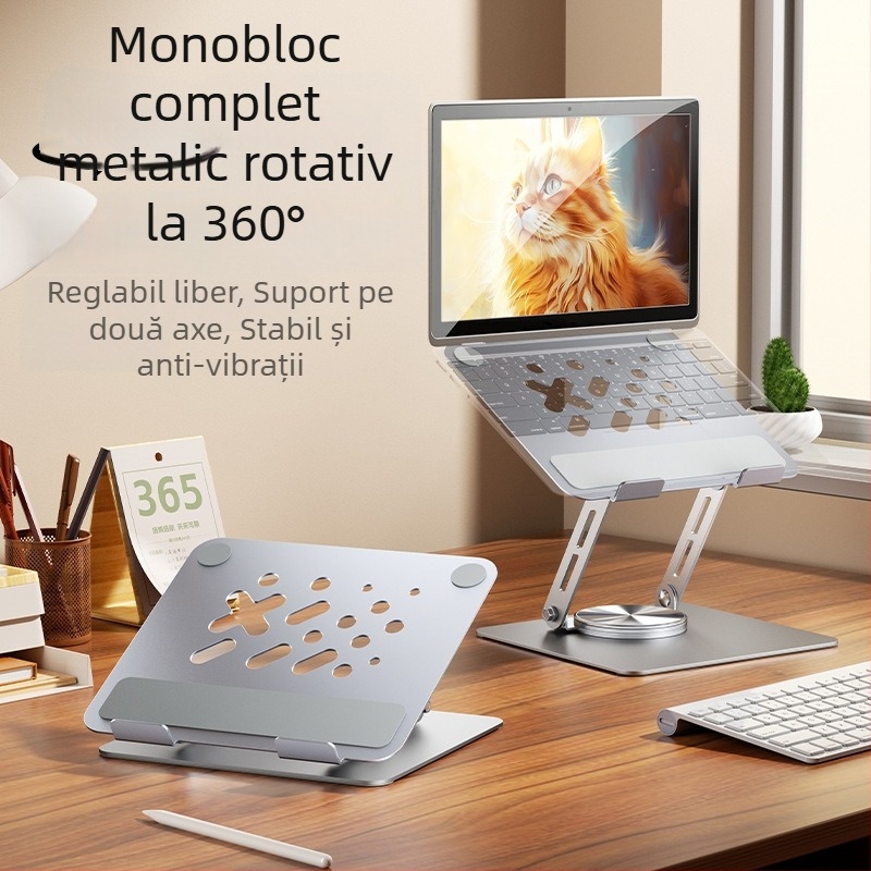 MAGICS Q21 Suport din oțel integral pentru tabletă și laptop, rotire la 360°, disipare termică, suport de birou portabil