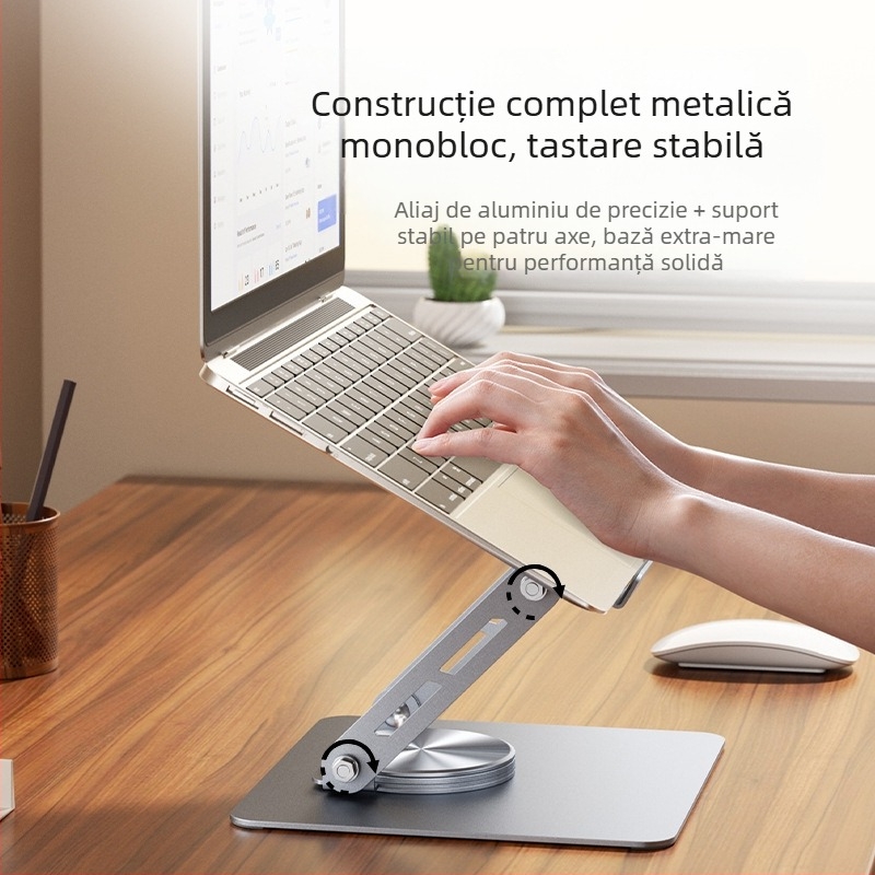 MAGICS Q21 Suport din oțel integral pentru tabletă și laptop, rotire la 360°, disipare termică, suport de birou portabil