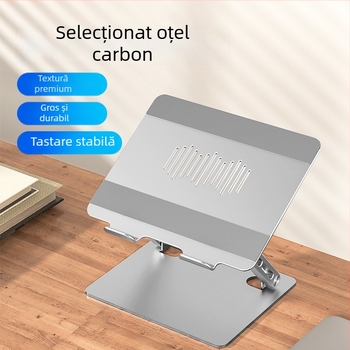 Suport pentru laptop din metal, nou, cu grosime dublă, reglabil pe două axe, pliabil, stand de birou înălțător