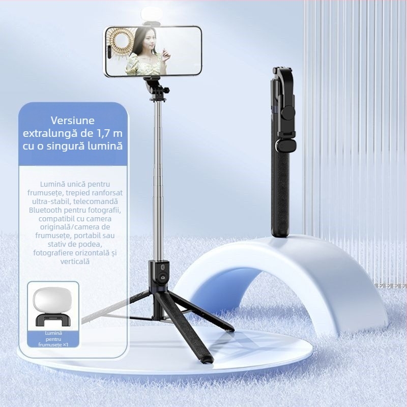 Monopod universal pentru selfie, nou, ținut în mână, extensibil, portabil, multifuncțional, suport pentru telefon cu telecomandă Bluetooth, stil Instagram