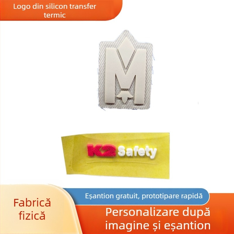 Etichetă de transfer termic din silicon, cu bandă țesută, groasă, pentru genți și bagaje, imprimare logo