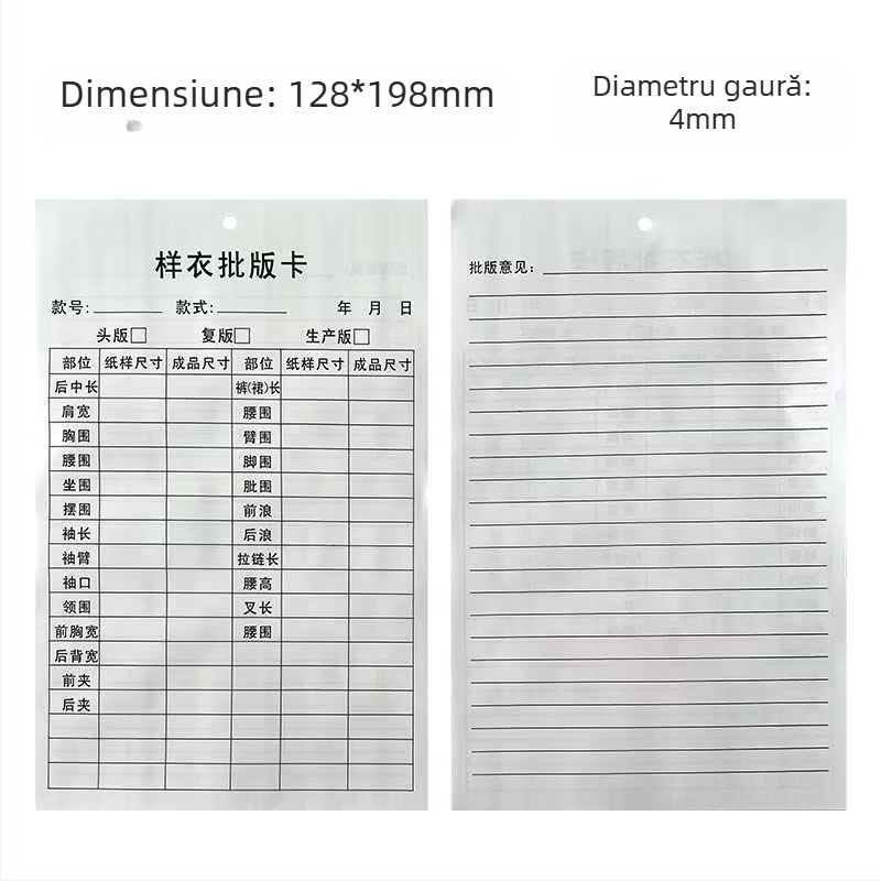 Etichete perforate pentru probe de îmbrăcăminte, rezistente la rupere, lavabile, etichete de agățat, disponibile la comandă