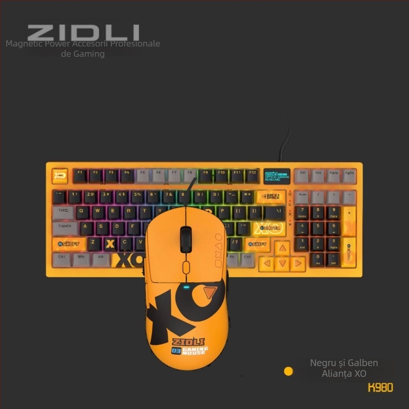 ZIDLI Tastatură Mecanică cu Alimentare Magnetică, Mouse și Căști XO K980 – Echipament de gaming premium