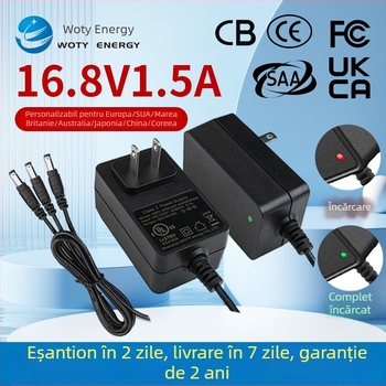 Wotai Energy WEC36 Încărcător pentru baterii Li-ion, adaptor de alimentare 16.8V 1.5A, cu certificări PSE, CE și KC