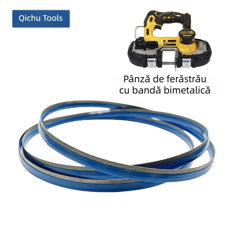Lama de bandă bi-metalică M42 pentru metal și lemn, 27 inci, compatibilă cu DeWalt DCS377, lamă portabilă
