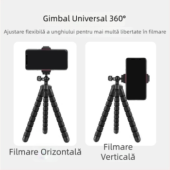 Suport pentru telefon cu picioare flexibile, trepied portabil pentru selfie și utilizare pe birou