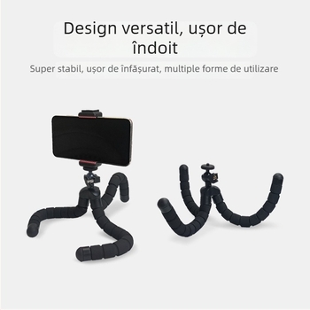 Suport pentru telefon cu picioare flexibile, trepied portabil pentru selfie și utilizare pe birou