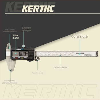 KERTNC caliper digital neutru, aliaj de zinc, afișaj electronic cu ecran mare, 0-150 mm
