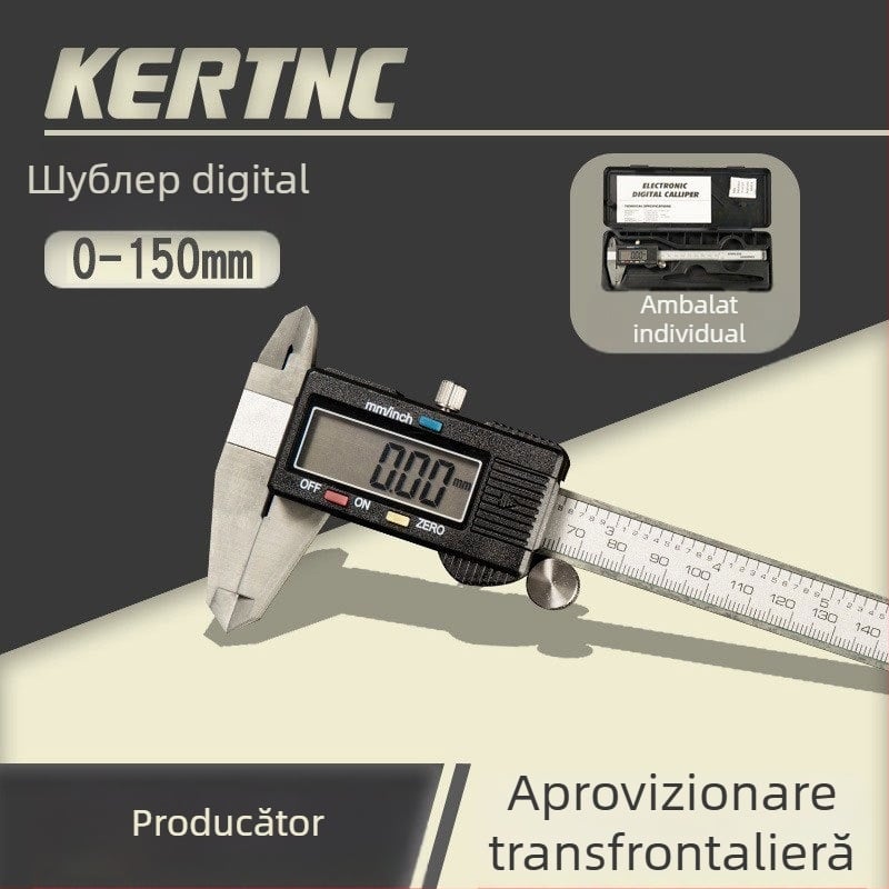 KERTNC caliper digital neutru, aliaj de zinc, afișaj electronic cu ecran mare, 0-150 mm