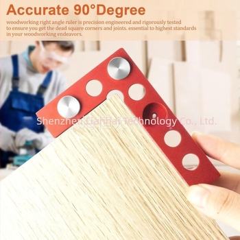 Riglă pătrată din aliaj de aluminiu, instrument de trasare pentru tâmplărie, riglă unghiulară, măsurător de înălțime, scară HD12